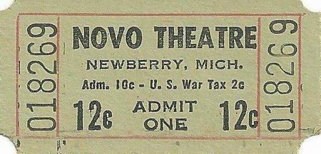 Novo Theater - 1940S TICKET FROM PAUL